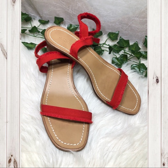 J. Crew Shoes - J. CREW Red Small Heeled Sandals